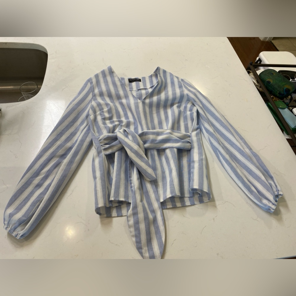 The Fifth Label Blue and White Striped Top